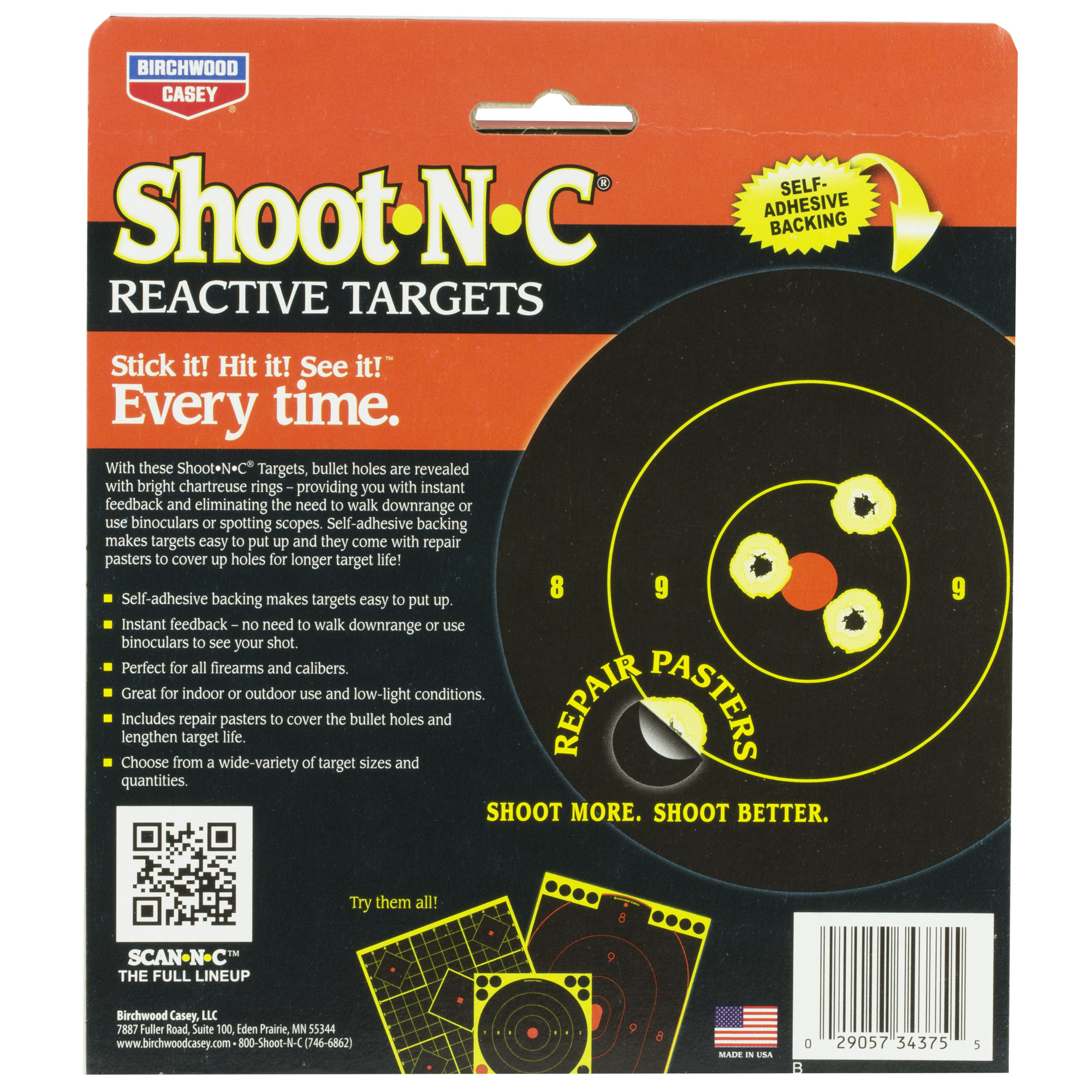 Birchwood Casey Shoot-N-C Target, Round Bullseye, 3 Bi1-BC-34375-img-2