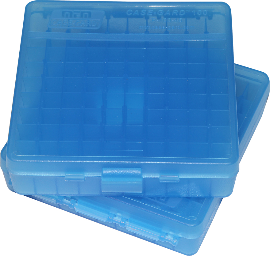 MTM Case-Gard Hinge Top Ammo Box 100 Rounds 41 Mag, 44 Mag, 45 LC Blue MT-P-img-0