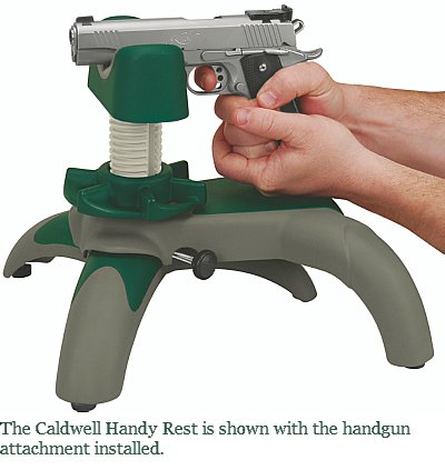 The Caldwell Handy Rest with handgun support installed