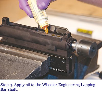 Apply oil to Wheeler Engineering Lapping Tool